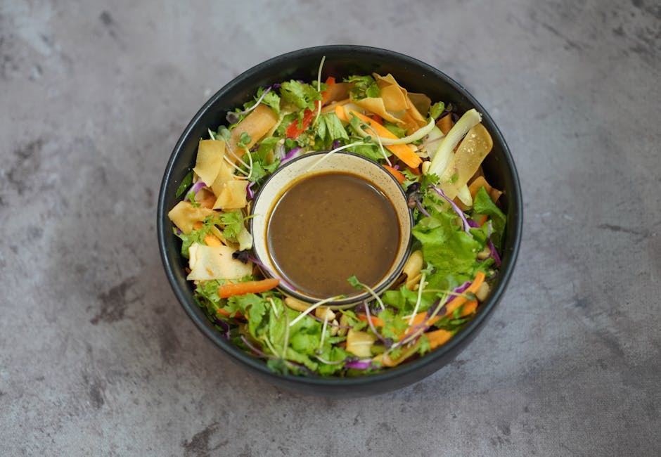 Spring Roll Salad with Spicy Ginger Dressing